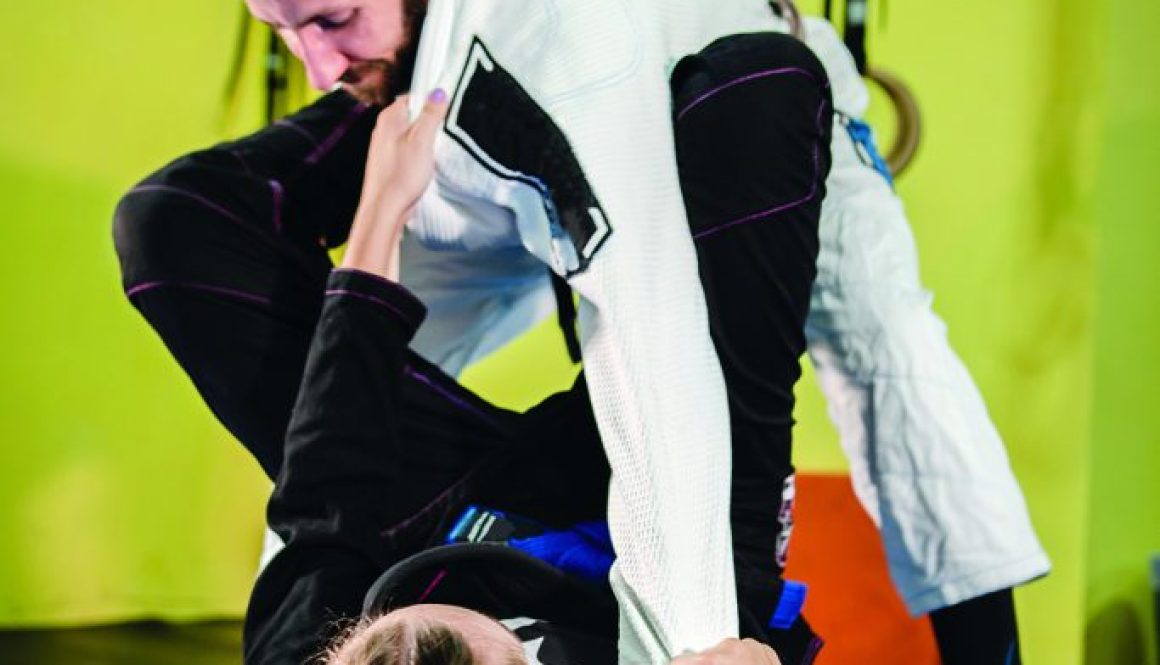 Young bjj couple man and woman male and female girl training mar
