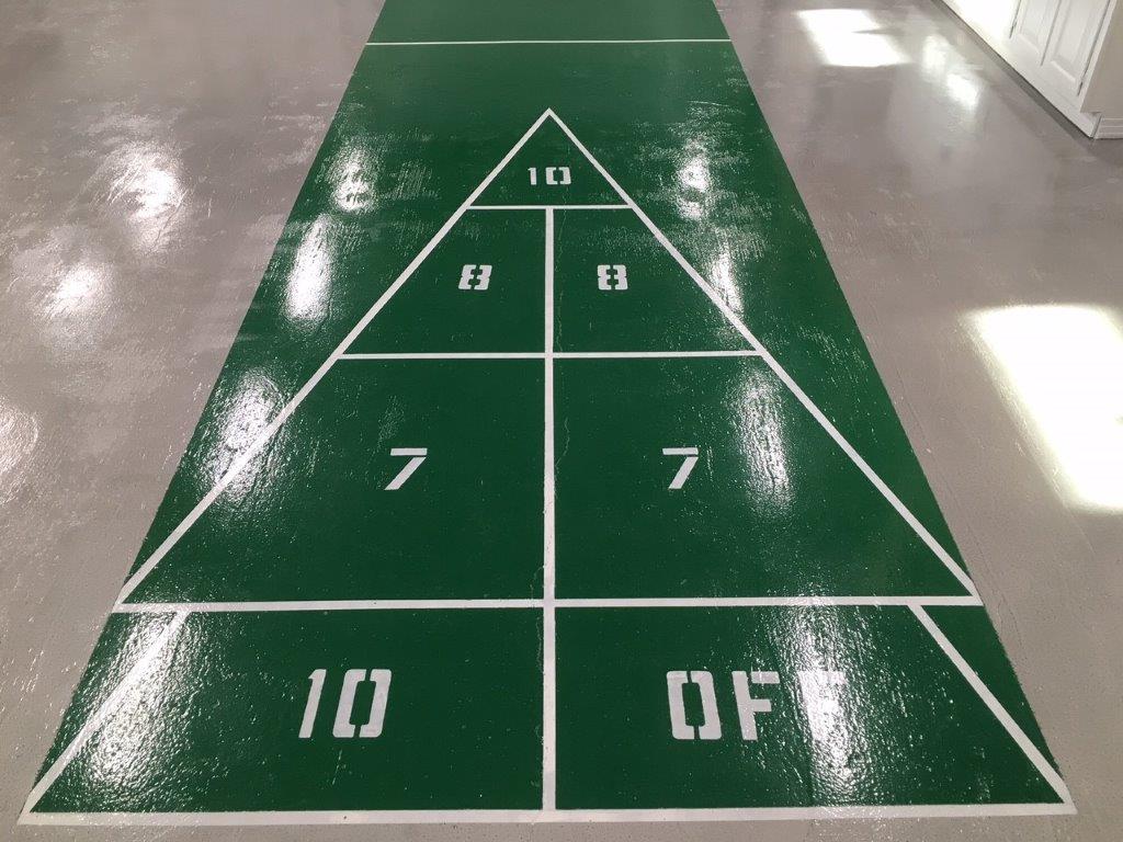 SHUFFLEBOARD FLOOR - RUST BULLET FOR CONCRETE APPLICATION | Rust Bullet is Your Trusted Source for Premium Garage Floor Paint and Rust Paint Solutions
